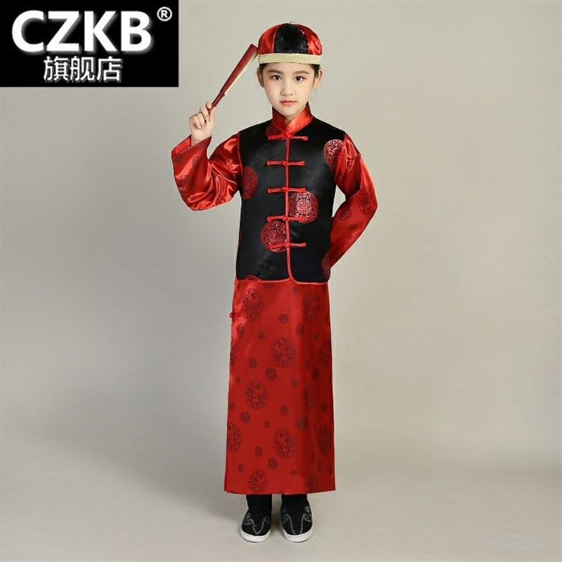 儿童古装男童清朝太子小皇帝满族少爷阿哥贝勒服男孩古代演出服装