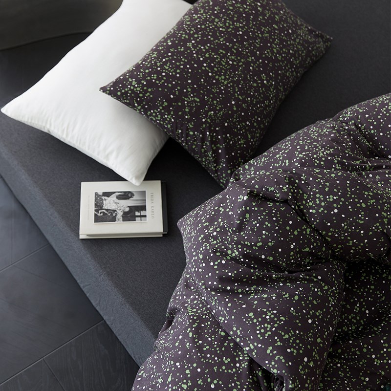 夜空中最亮的星A类柔软全棉针织棉四件套 简约纯棉被套床单床笠款