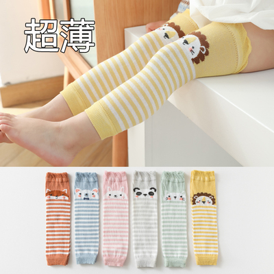 宝宝爬行护膝护腿春夏季纯棉松口不勒防蚊袜套婴儿袜子长筒袜过膝