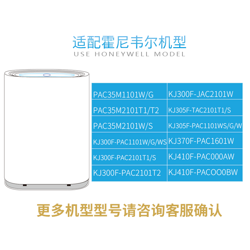 适配霍尼韦尔空气净化器过滤网KJ300F/305F/370F/PAC/JAC/35M滤芯