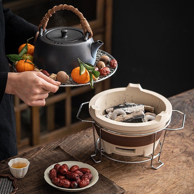 煮茶器茶具套装家用功夫茶具小茶壶室内炭火烧烤围炉煮茶壶炉子