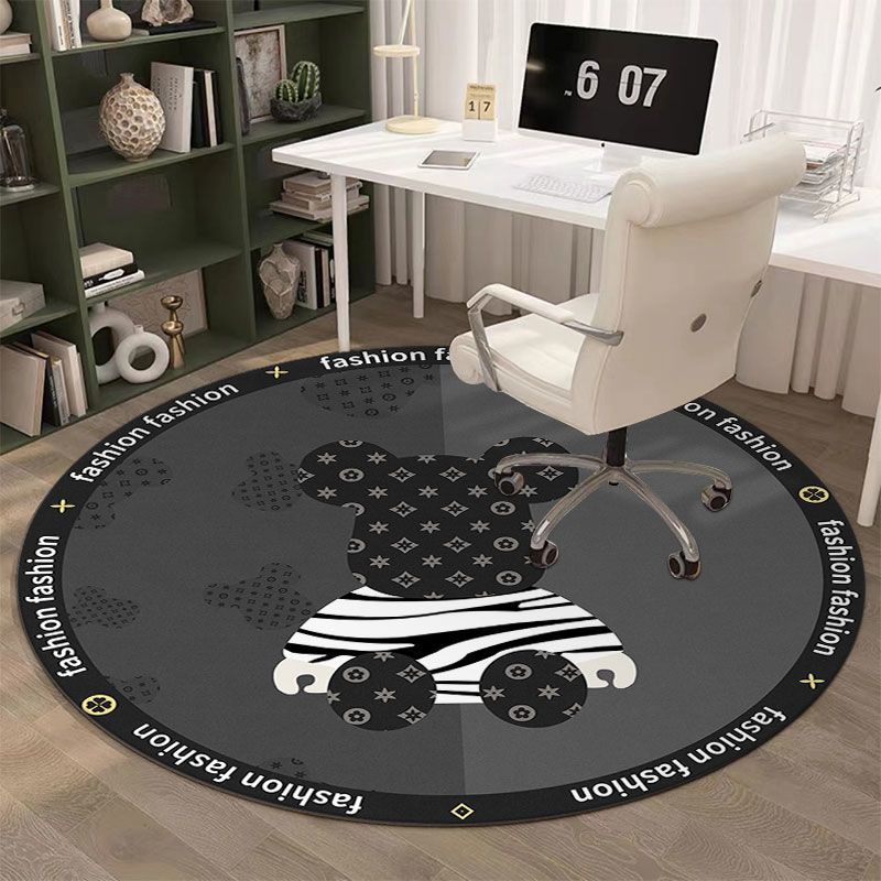 落地镜子圆形地毯卧室电脑学习椅地垫转椅儿童书桌化妆台椅子垫子