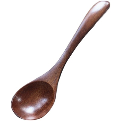 日式实木勺子汤匙小汤勺儿童吃饭调羹家用木头咖啡勺子搅拌勺2支