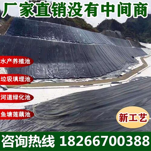 鱼塘防渗膜土工膜加厚黑色塑料养殖膜专用鱼池防水布藕池膜蓄水膜