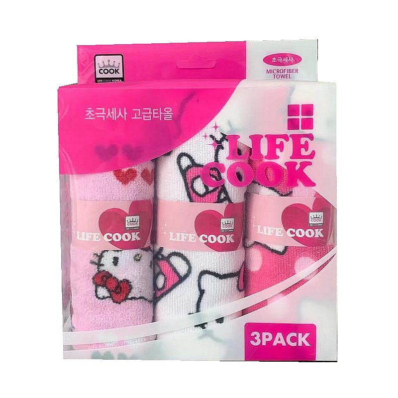 韩国厚绒细腻纤维软大毛巾超强吸水玫瑰花洁面洗脸面巾3条礼盒装