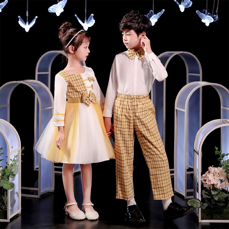 元旦儿童合唱演出服男女童中小学生大合唱团幼儿园诗歌朗诵表演服