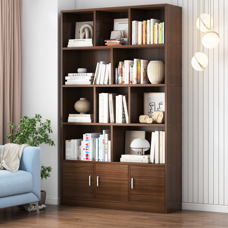 简易书架置物架落地靠墙客厅卧室收纳家用储物展示柜子办公室书柜