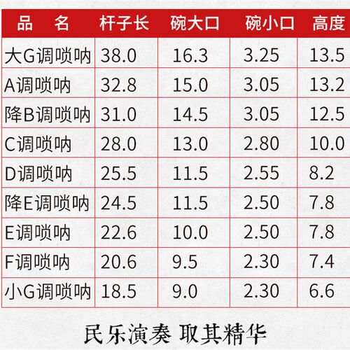 高档乌木唢呐大F A 降B C D 降E E小F小G调赠哨片2包配漆金碗