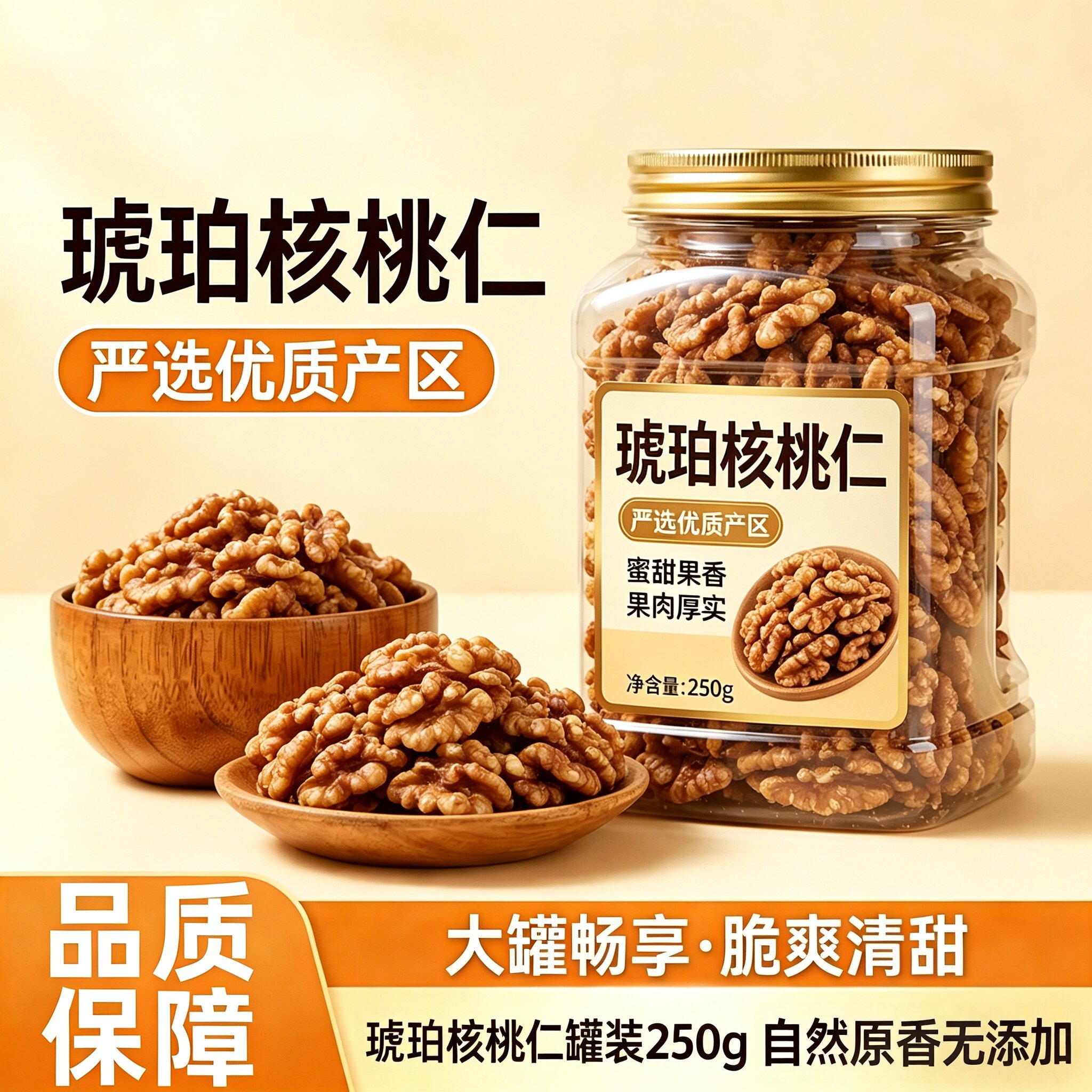 农科院琥珀核桃仁500g熟纸皮核桃仁2026年新蜂蜜孕妇坚果零食年货