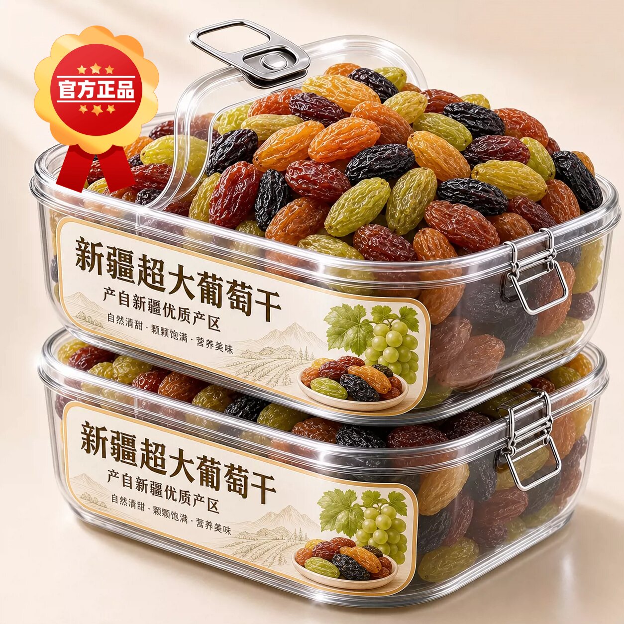 特级新疆三色葡萄干免洗超大官方旗舰店无糖无添加烘焙专用小零食