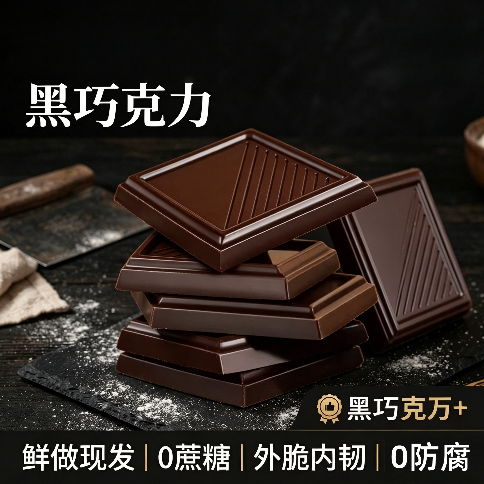 农科院纯正黑巧克力考试专用70以上百分之100纯黑巧无蔗糖旗舰店