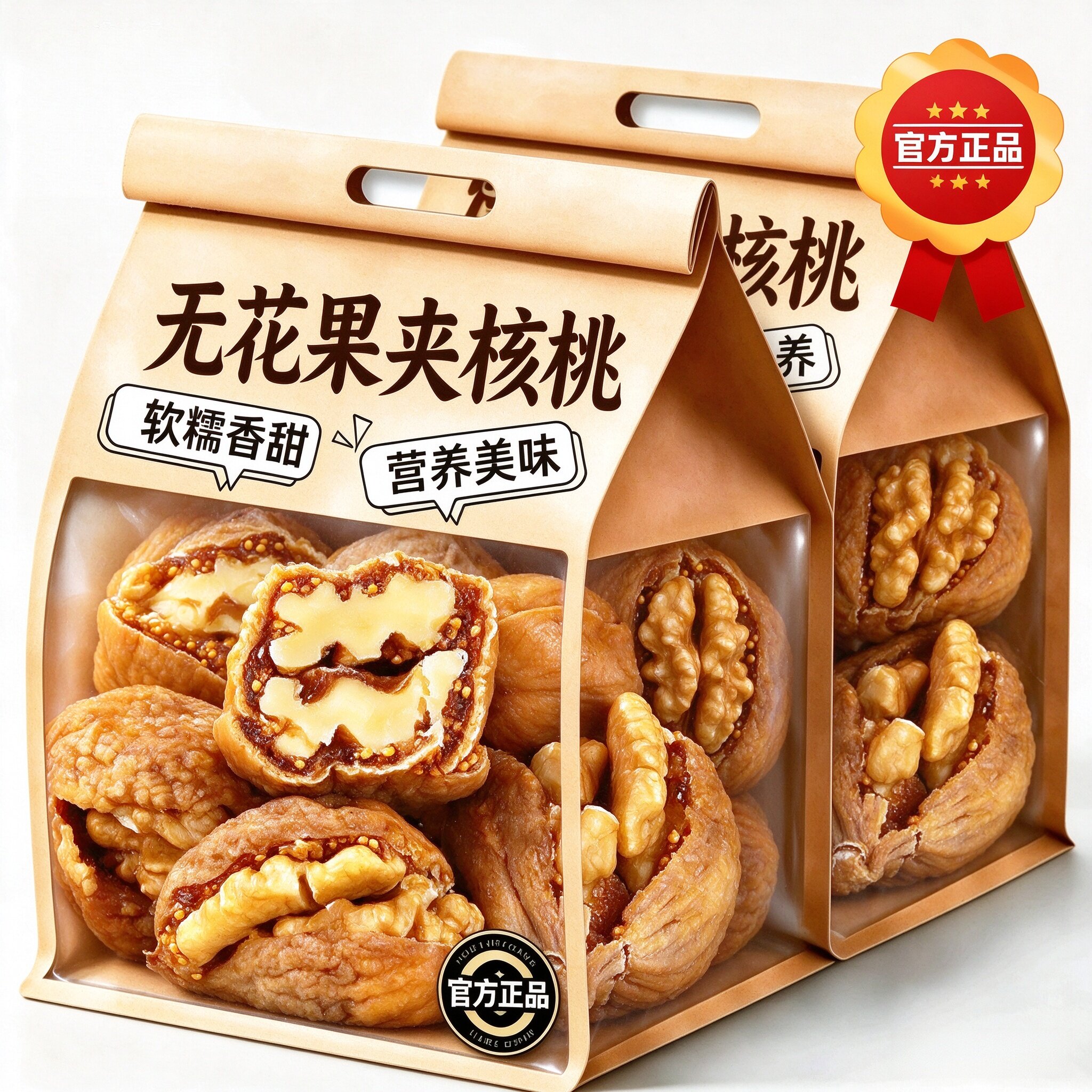无花果夹核桃仁正宗新疆特产零食果干特大无花果干天然零食无添加