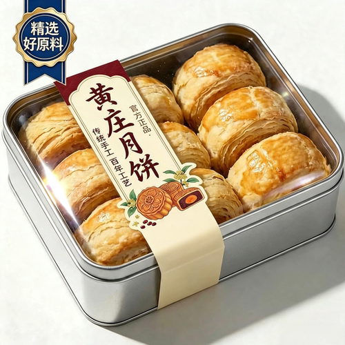 农科院黄庄月饼官方旗舰店咸蛋黄老字号解馋石家庄酥皮河北手工纯