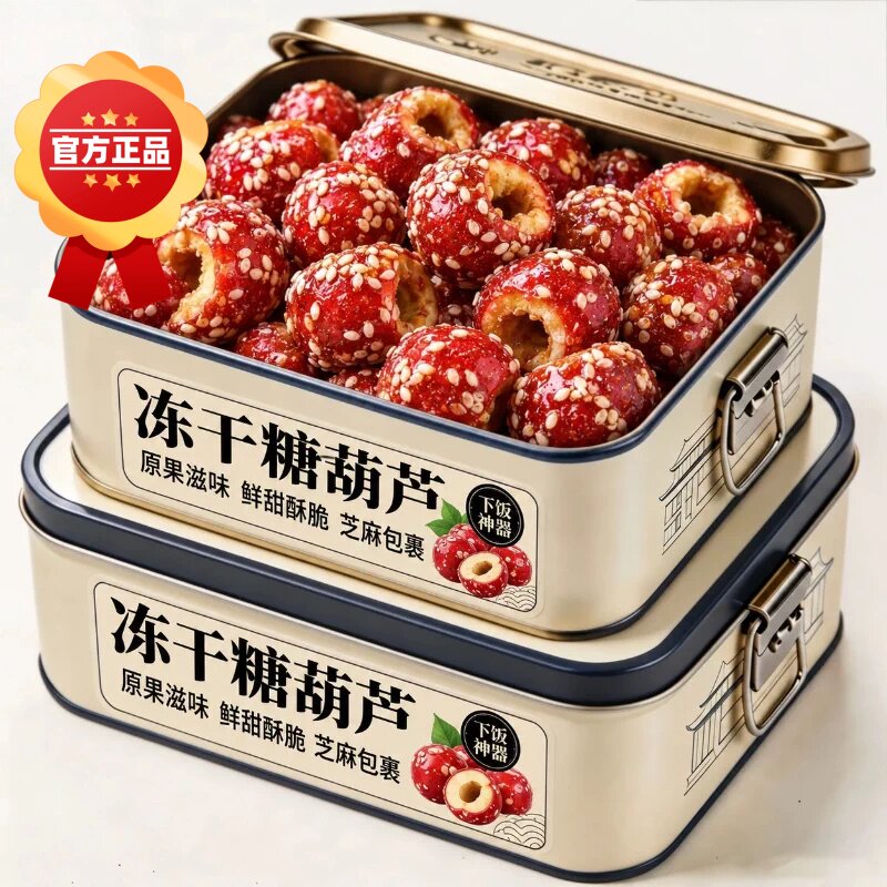 冻干山楂冰糖葫芦空心老北京整颗无核解馋小零食休闲食品批发小吃