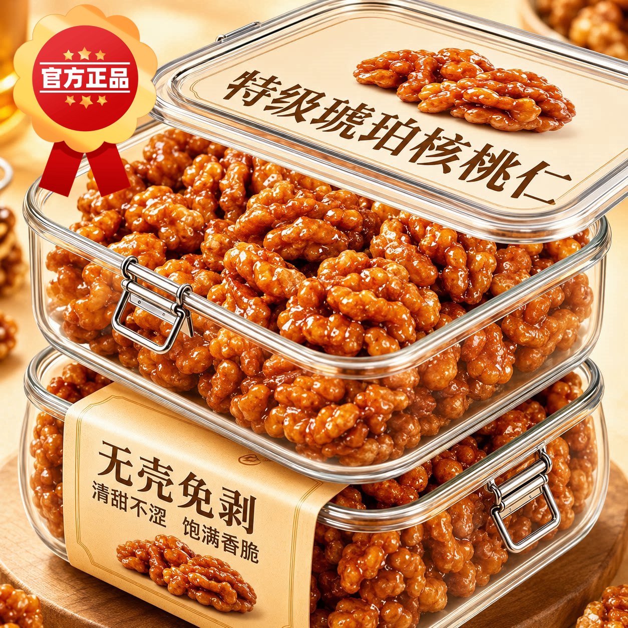 农科院琥珀核桃仁500g熟纸皮核桃仁2026年新蜂蜜孕妇坚果零食年货