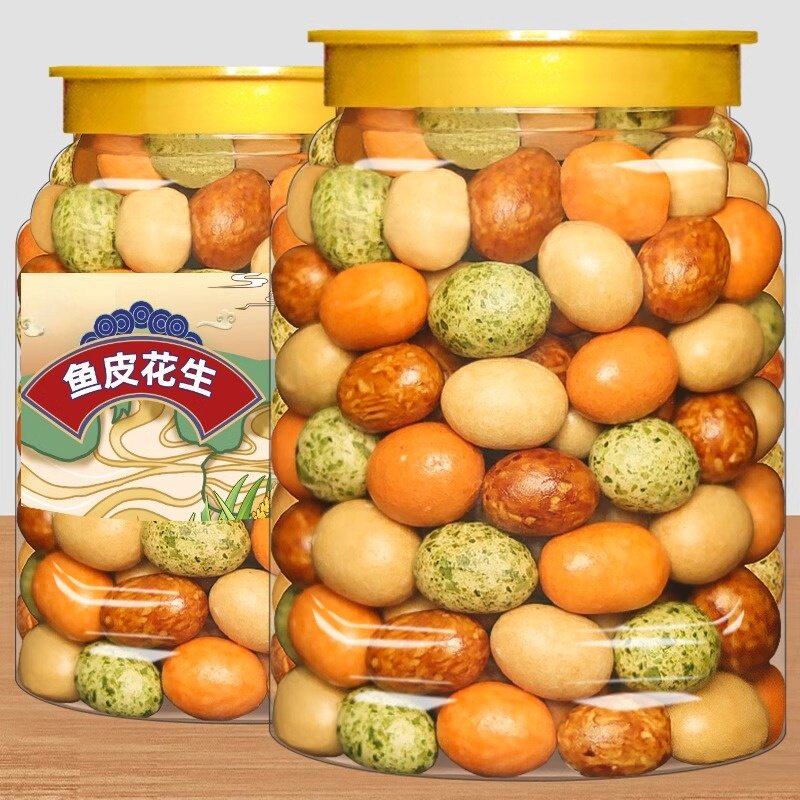 央妈推荐多彩鱼皮花生正品官方旗舰店日本豆零食坚果海苔酱香花生