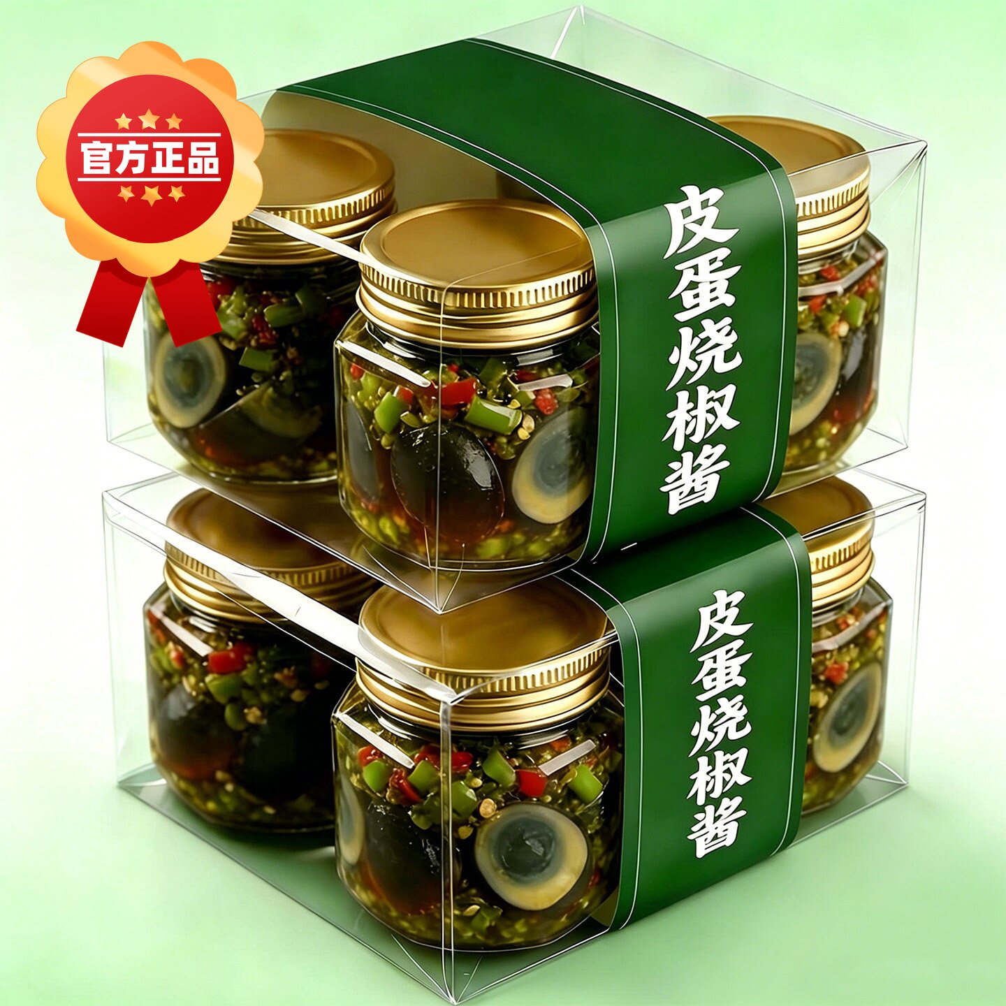 皮蛋烧椒酱下饭辣椒酱拌饭面批发整箱瓶装擂青椒剁椒酱调味品夹馍