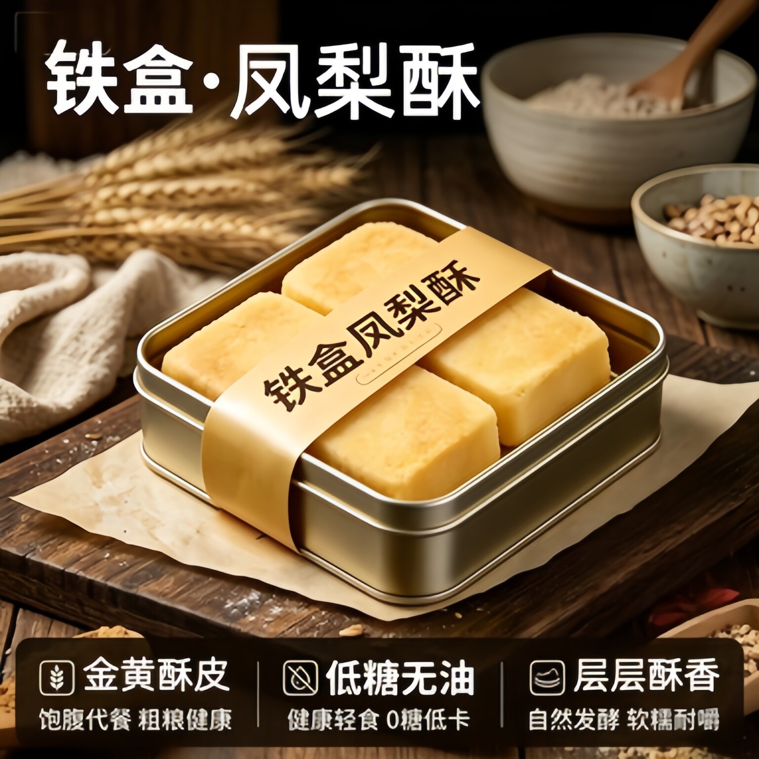 台湾师傅手艺铁盒子凤梨酥正宗厦门风味特产零食早餐代餐食品点心