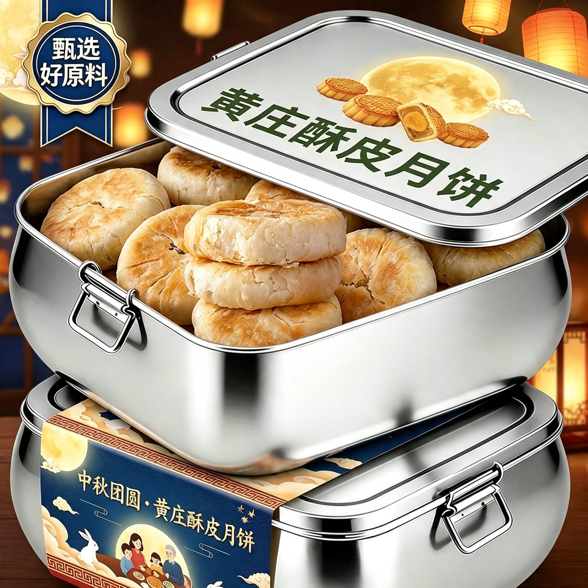 农科院黄庄月饼官方旗舰店咸蛋黄老字号解馋石家庄酥皮河北手工纯