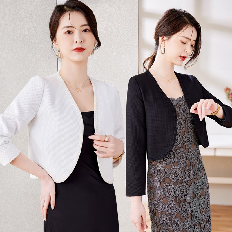 小个子短款披肩女外套2024春秋新款开衫L百搭长袖坎肩旗袍裙子外