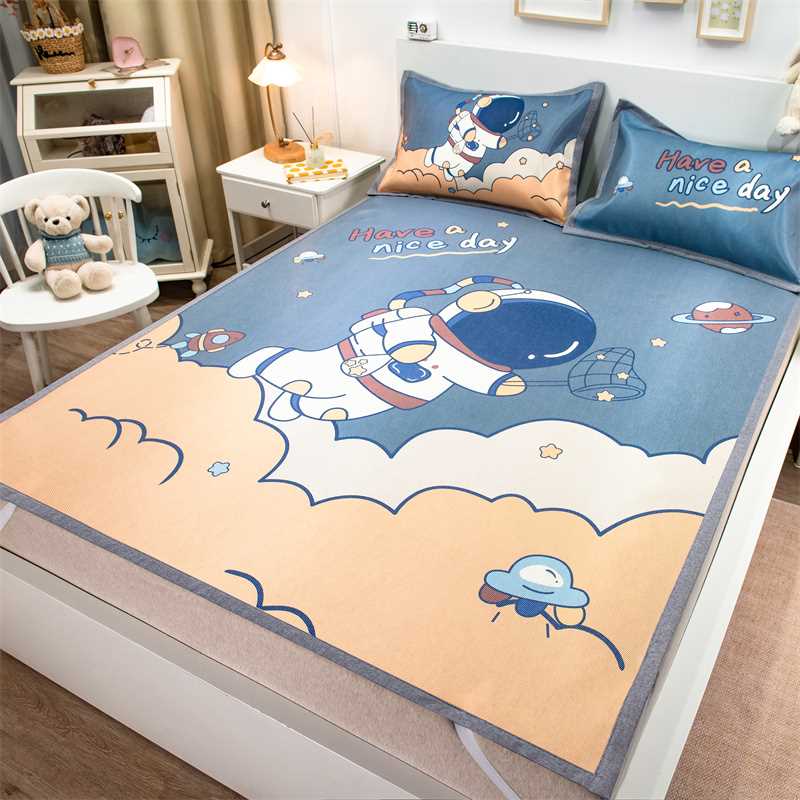 冰丝凉席三c件套夏季儿童婴儿可水洗学生宿舍单人草席夏天藤席子