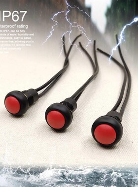 小型全身防水按钮水下浸泡密封防雨开关12mm1F6mm IP67 12V24v220