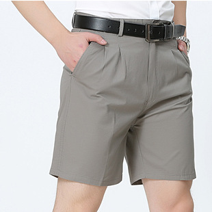 纯棉五分裤 子中老年男装 加肥大码 夏季 短裤 爸爸装 休闲西装 宽松男士