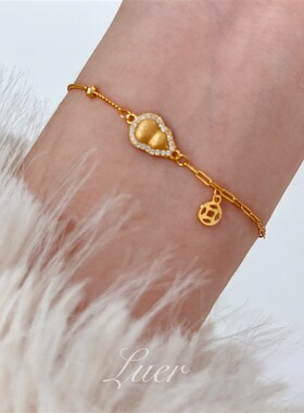 新中式!福禄双全!迷你小葫芦通体纯银镶钻轻奢拼接手链手饰高级感