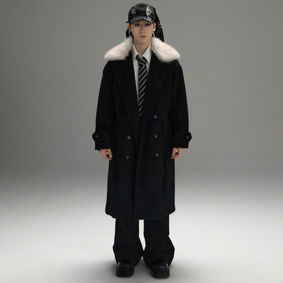 galaxor长款过膝加厚大衣外套冬