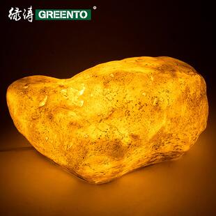 花园别墅发光石头灯玻璃钢石头灯树脂发光石户外发光石灯