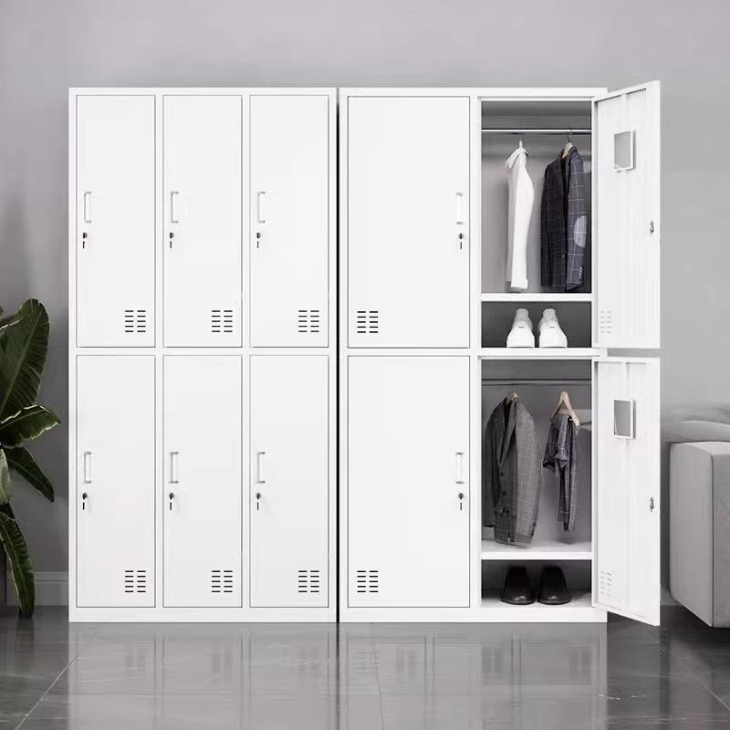 加厚钢制更衣柜员工储物柜工厂职员宿舍衣柜带锁铁皮柜鞋柜多门柜