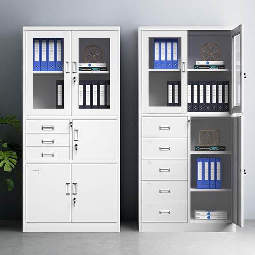 钢制办公室铁皮文件柜财务资料档案柜带锁凭证柜抽屉矮柜储物柜子