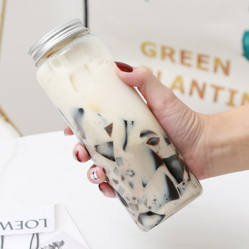 本宫的茶500毫升网红冷饮奶茶杯 冷泡茶瓶高透加厚一次性专用杯