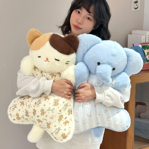 小羊豆袋玩偶抱枕海豹大象毛绒玩具娃娃女生睡觉靠枕解压安抚公仔