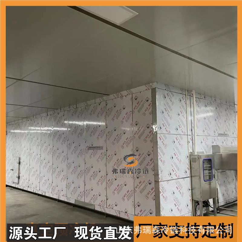 山东大型海鲜速冻机速冻草莓肉饼速冻设备虾仁挂冰机