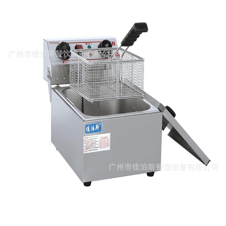 商用台式电热炸炉炸油条不锈钢多功能双杠单缸小吃创业