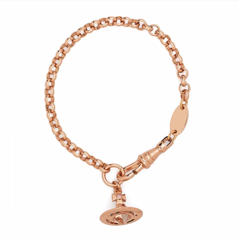 【新品】西太后New Petite Orb玫瑰金链条手链女金属吊坠百搭饰品