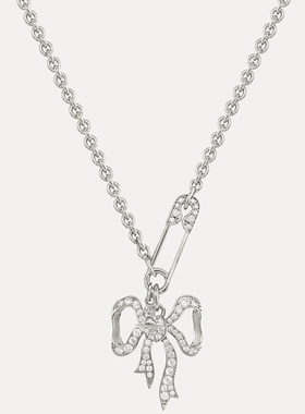 【新品】西太后Lilith Pendant蝴蝶结锆石项链女轻奢甜美领针吊坠