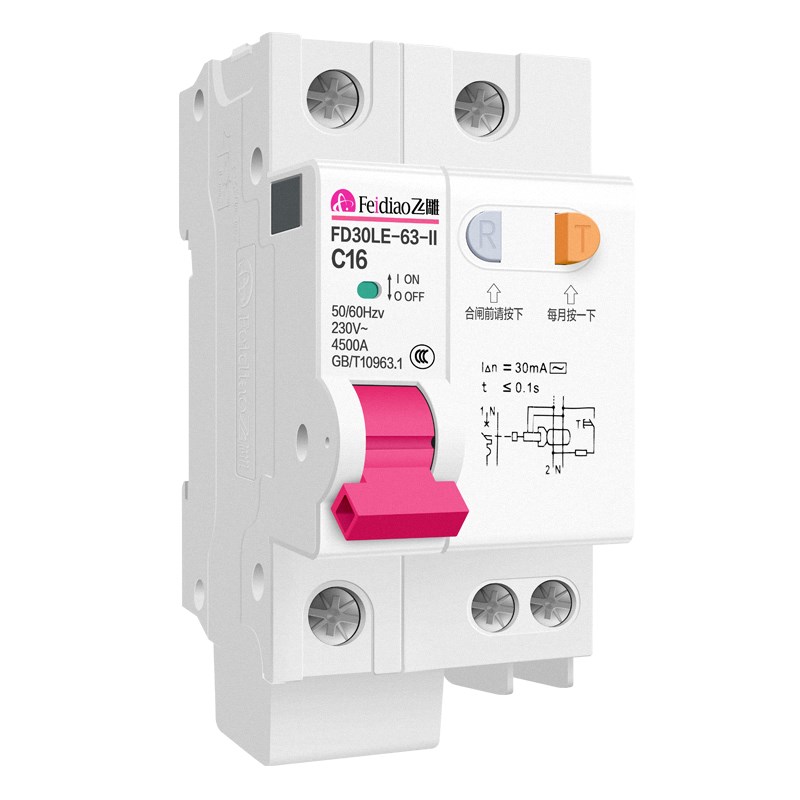 飞雕空气开关带漏电保护器家用断路器总开关电闸1P2P162A63A