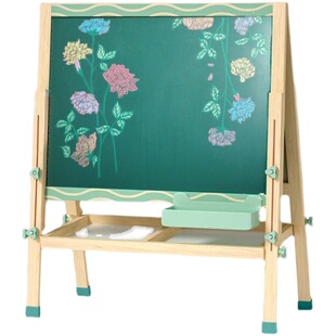 小盆友实木支架式儿童画板学生写字黑板无尘涂鸦磁性教学白板