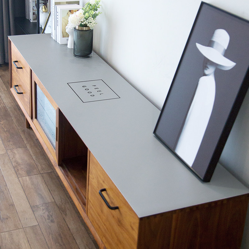 现代几何波纹餐桌布艺棉麻防水防烫茶几垫电视柜盖布小新