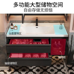 小兔佳黑色法式复古浴室柜卫生间洗漱台洗手池洗脸盆柜