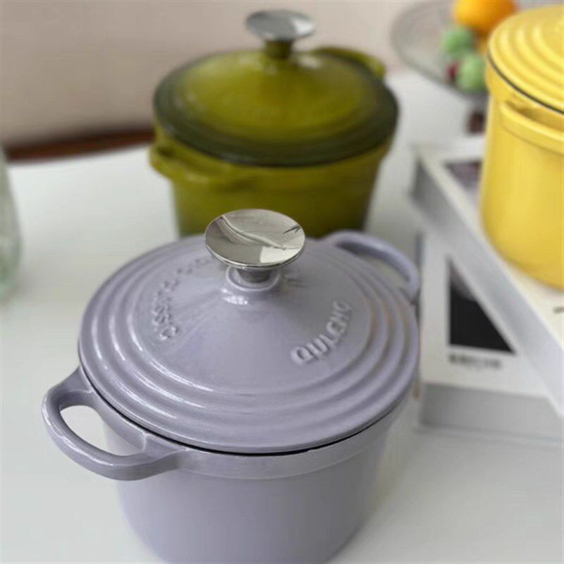 千乐欧m铸铁珐琅锅宝宝辅食锅甜品多功能电磁炉燃气灶烤箱通用