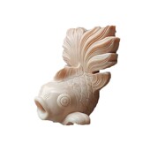 石雕喷水鱼鱼池墙壁出水口装 饰鱼 饰雕塑壁挂景观墙玄关石材喷水装