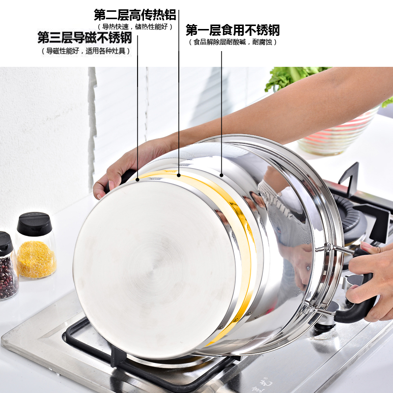 加厚复底煮稀饭面条火锅熬粥煲汤锅不粘煮珍珠锅饺子燃气灶电磁炉