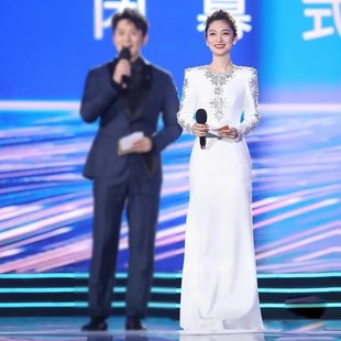 宴会晚礼服女2024新款 轻奢小众演出服夏 高级感气质主持人高端晚装