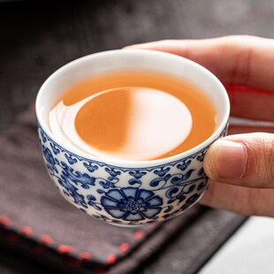 一整套高端青花瓷茶具套装功夫盖碗茶壶茶杯套装家用缠枝莲景德镇