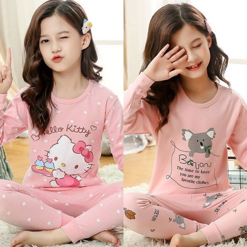 儿童内衣套装纯棉男童女童睡衣中大童秋衣秋裤全棉春秋薄款打底衫