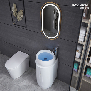 现代落地智能镜柜小户型洗脸盆洗漱台浴室柜盆洗手盆小款