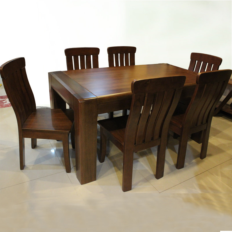 家具全餐桌长方形.饭桌现代中式客厅胡桃木家具